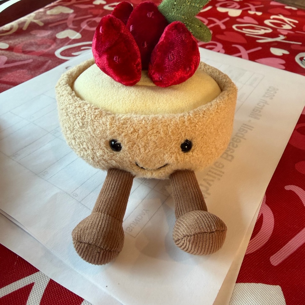 Cute Plush Dessert Toy with Red Berries - Picture 2 of 3